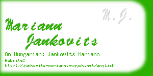 mariann jankovits business card
